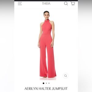 Pink Theia Aerin Halter Jumpsuit #barbiecore